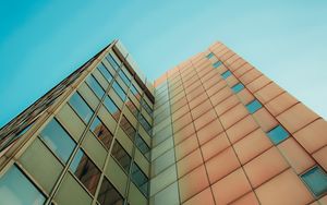 Preview wallpaper building, bottom view, architecture, facade