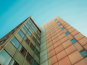 Preview wallpaper building, bottom view, architecture, facade