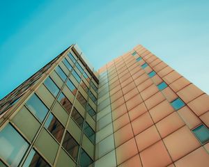 Preview wallpaper building, bottom view, architecture, facade