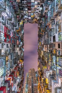 Preview wallpaper building, bottom view, balcony, sky