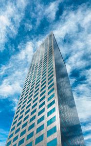 Preview wallpaper building, bottom view, facade, skyscraper