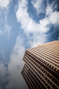Preview wallpaper building, bottom view, facade, sky