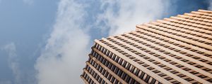 Preview wallpaper building, bottom view, facade, sky