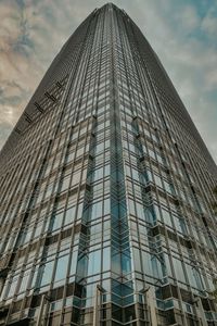 Preview wallpaper building, bottom view, facade, glass