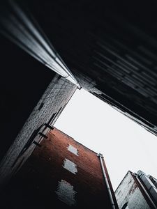 Preview wallpaper building, bottom view, facade, brick