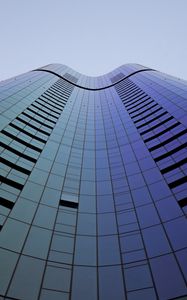 Preview wallpaper building, bottom view, facade, blue