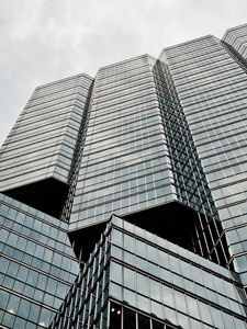 Preview wallpaper building, bottom view, glass, architecture