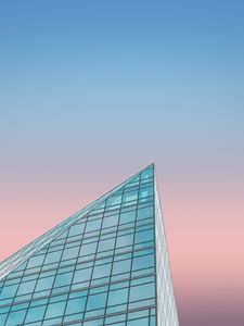 Preview wallpaper building, bottom view, gradient, sky