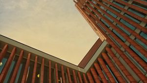 Preview wallpaper building, bottom view, sky, architecture, roof