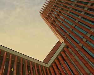 Preview wallpaper building, bottom view, sky, architecture, roof