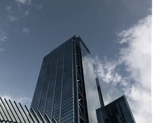 Preview wallpaper building, bottom view, skyscraper, architecture