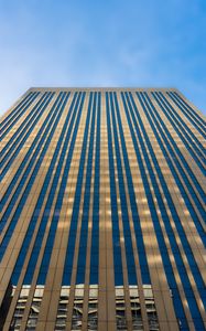 Preview wallpaper building, bottom view, stripes, golden, architecture