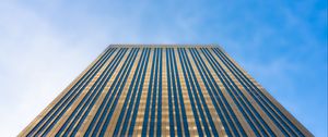 Preview wallpaper building, bottom view, stripes, golden, architecture