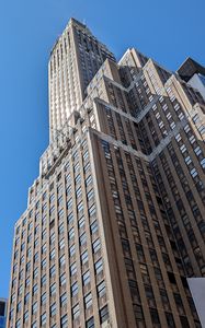 Preview wallpaper building, bottom view, windows, sky, architecture