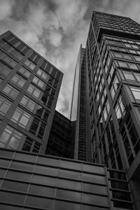 Preview wallpaper building, bottom view, windows, bw