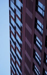 Preview wallpaper building, bottom view, windows, facade