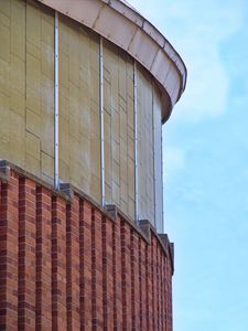 Preview wallpaper building, bricks, facade, relief