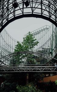 Preview wallpaper building, bridge, trees, architecture, modern