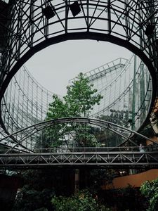 Preview wallpaper building, bridge, trees, architecture, modern