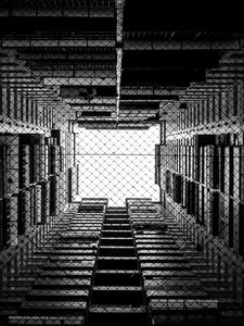 Preview wallpaper building, bw, bottom view, mesh