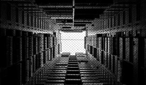 Preview wallpaper building, bw, bottom view, mesh