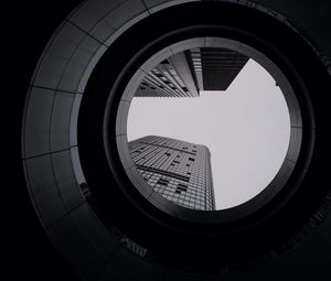 Preview wallpaper building, bw, circle, facade