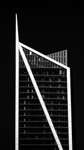 Preview wallpaper building, bw, facade, minimalism, black