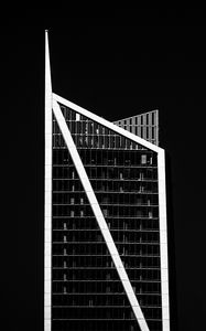 Preview wallpaper building, bw, facade, minimalism, black