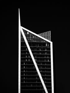 Preview wallpaper building, bw, facade, minimalism, black