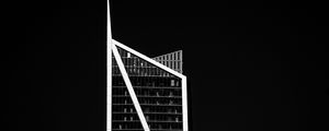 Preview wallpaper building, bw, facade, minimalism, black