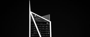 Preview wallpaper building, bw, facade, minimalism, black