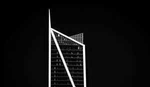 Preview wallpaper building, bw, facade, minimalism, black