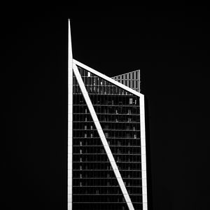 Preview wallpaper building, bw, facade, minimalism, black