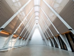 Preview wallpaper building, ceiling, stripes, architecture