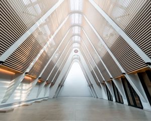 Preview wallpaper building, ceiling, stripes, architecture