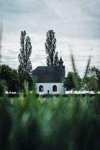 Preview wallpaper building, church, architecture, trees, grass