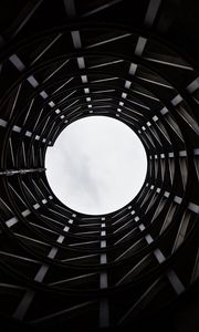 Preview wallpaper building, circle, bw, construction, sky