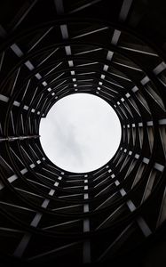Preview wallpaper building, circle, bw, construction, sky