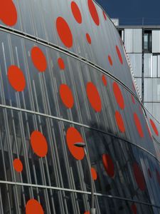 Preview wallpaper building, circles, architecture, facade