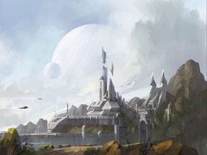 Preview wallpaper building, city, fantasy, art