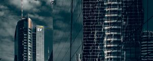 Preview wallpaper building, city, reflection, skyscrapers