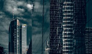 Preview wallpaper building, city, reflection, skyscrapers