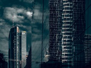 Preview wallpaper building, city, reflection, skyscrapers