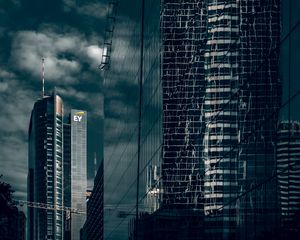 Preview wallpaper building, city, reflection, skyscrapers