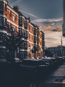 Preview wallpaper building, city, street, evening
