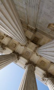 Preview wallpaper building, columns, architecture, bottom view