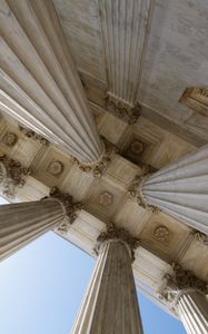 Preview wallpaper building, columns, architecture, bottom view