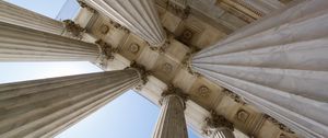 Preview wallpaper building, columns, architecture, bottom view