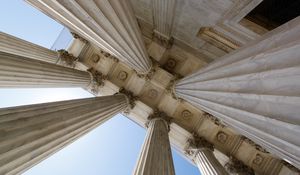 Preview wallpaper building, columns, architecture, bottom view
