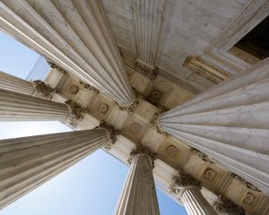 Preview wallpaper building, columns, architecture, bottom view